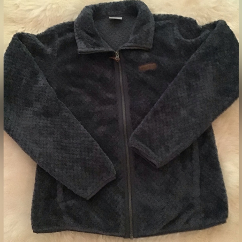Columbia size Large fleece full zip jacket dark steel blue excellent condition